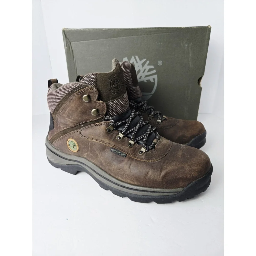 Timberland White Ledge Mid Hiker Boots Men's Dark Brown Lace Up Waterproof - 11